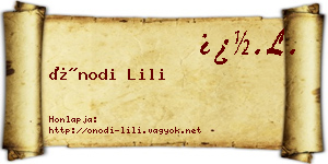 Ónodi Lili névjegykártya